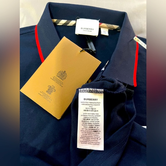 Burberry Polo Navy blue. Slim fit Medium. - Picture 7 of 10